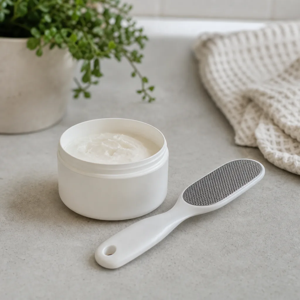 Kemisk peeling eller mekanisk fil, båda mjukar upp huden.